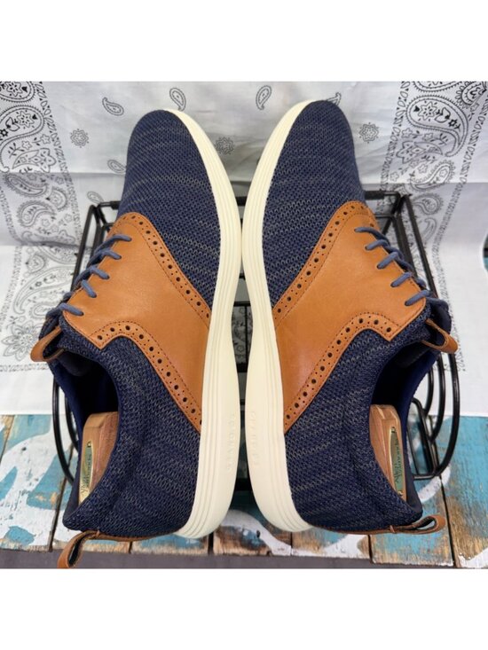 Cole Haan Grand Tour Knit Mens 13M Oxford Shoes Blue Tan Sneakers C31348 Worn 2X main image 5